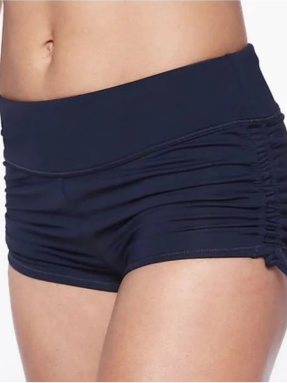 Athleta Navy Performance Boy Shorts Swim Bottoms